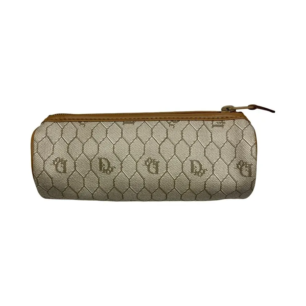 Christian Dior Honeycomb Monogram Canvas Pouch Made in France